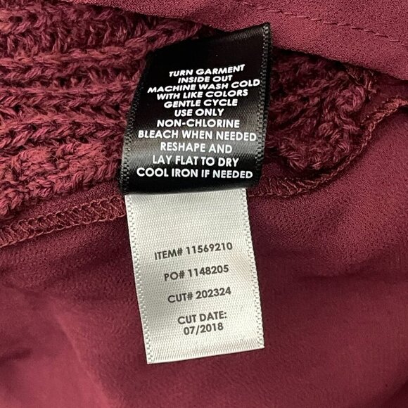 Torrid Sweater Tunic Women's 0 Red V-Neck Lace-Up Back Ribbed Grandma Barn - Picture 10 of 13